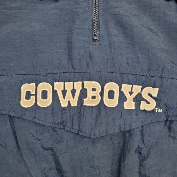 Vintage Dallas Cowboys Anorak Hooded Jacket Medium 24x26 Baggy Oversized 90s - Picture 5 of 16